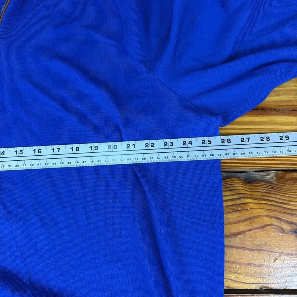 Polo Ralph Lauren Golf 100% Merino Wool Blue 1/4 Zip Sweater XXL Tiny Flaw-photo
